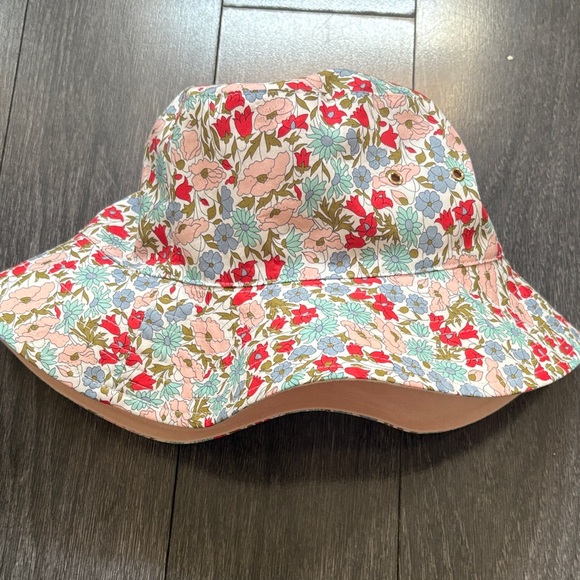 J. Crew Accessories - J. Crew Red and Pink Floral Sun Hat
